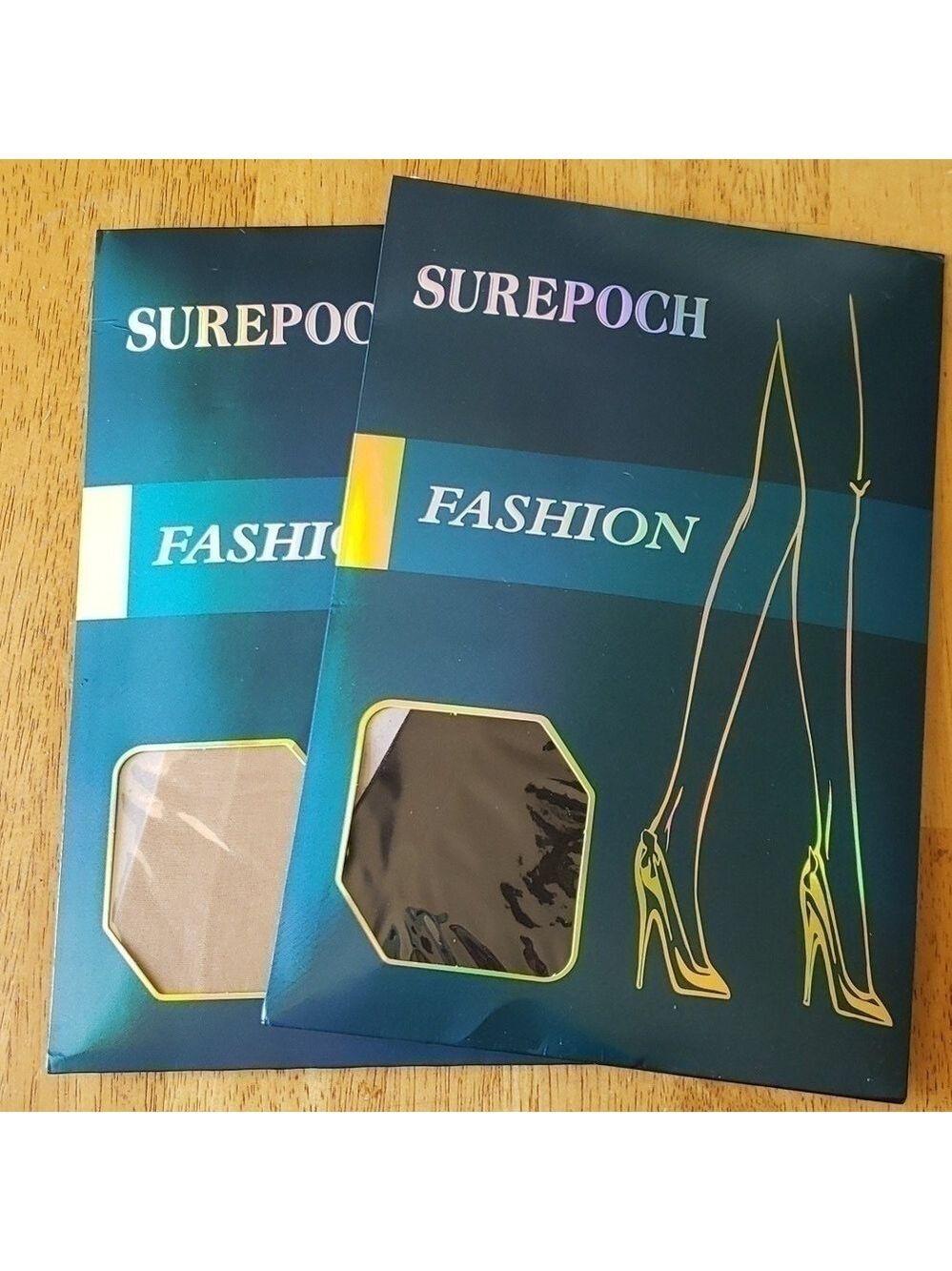 Surepoch Fashion Panty hose 2 pair Nude and Black NEW New in package Size B+